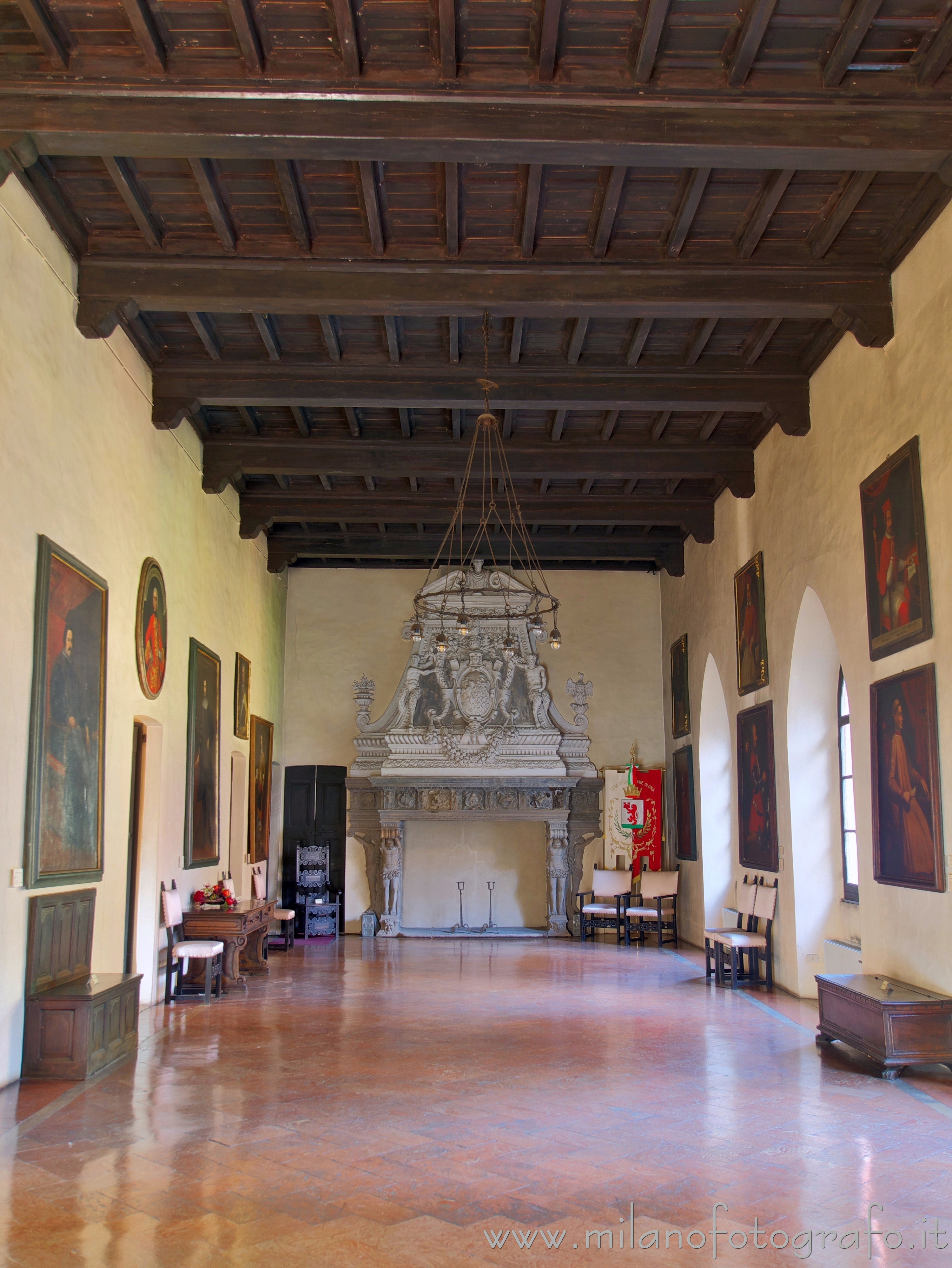 Castiglione Olona (Varese, Italy) - Great hall of Palace Branda